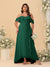A-Line/Princess Off-the-Shoulder Plus Size Bridesmaid Dresses with Ruffles