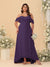 A-Line/Princess Off-the-Shoulder Plus Size Bridesmaid Dresses with Ruffles