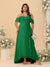 A-Line/Princess Off-the-Shoulder Plus Size Bridesmaid Dresses with Ruffles