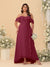 A-Line/Princess Off-the-Shoulder Plus Size Bridesmaid Dresses with Ruffles