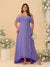 A-Line/Princess Off-the-Shoulder Plus Size Bridesmaid Dresses with Ruffles