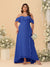 A-Line/Princess Off-the-Shoulder Plus Size Bridesmaid Dresses with Ruffles