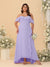 A-Line/Princess Off-the-Shoulder Plus Size Bridesmaid Dresses with Ruffles