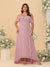 A-Line/Princess Off-the-Shoulder Plus Size Bridesmaid Dresses with Ruffles