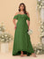 A-Line/Princess Off-the-Shoulder Plus Size Bridesmaid Dresses with Ruffles