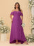 A-Line/Princess Off-the-Shoulder Plus Size Bridesmaid Dresses with Ruffles
