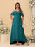 A-Line/Princess Off-the-Shoulder Plus Size Bridesmaid Dresses with Ruffles