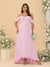 A-Line/Princess Off-the-Shoulder Plus Size Bridesmaid Dresses with Ruffles