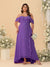 A-Line/Princess Off-the-Shoulder Plus Size Bridesmaid Dresses with Ruffles