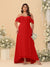 A-Line/Princess Off-the-Shoulder Plus Size Bridesmaid Dresses with Ruffles