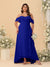 A-Line/Princess Off-the-Shoulder Plus Size Bridesmaid Dresses with Ruffles