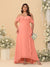 A-Line/Princess Off-the-Shoulder Plus Size Bridesmaid Dresses with Ruffles
