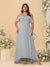 A-Line/Princess Off-the-Shoulder Plus Size Bridesmaid Dresses with Ruffles