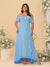 A-Line/Princess Off-the-Shoulder Plus Size Bridesmaid Dresses with Ruffles