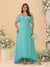 A-Line/Princess Off-the-Shoulder Plus Size Bridesmaid Dresses with Ruffles
