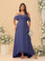 A-Line/Princess Off-the-Shoulder Plus Size Bridesmaid Dresses with Ruffles