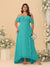 A-Line/Princess Off-the-Shoulder Plus Size Bridesmaid Dresses with Ruffles