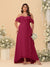A-Line/Princess Off-the-Shoulder Plus Size Bridesmaid Dresses with Ruffles