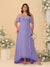 A-Line/Princess Off-the-Shoulder Plus Size Bridesmaid Dresses with Ruffles