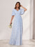 A-Line/Princess V-Neck Short Sleeves Long Bridesmaid Dresses