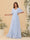 A-Line/Princess V-Neck Short Sleeves Long Bridesmaid Dresses