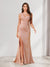Trumpet/Mermaid One Shoulder Floor Length Ruched Bridesmaid Dresses with Split Side