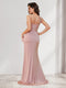 Trumpet/Mermaid One Shoulder Floor Length Ruched Bridesmaid Dresses with Split Side