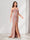 Trumpet/Mermaid One Shoulder Floor Length Ruched Bridesmaid Dresses with Split Side