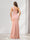 Sheath/Column One-Shoulder Floor-Length Ruched Bridesmaid Dresses with Split Side