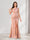 Sheath/Column One-Shoulder Floor-Length Ruched Bridesmaid Dresses with Split Side