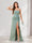 Sheath/Column Strapless Floor-Length Bridesmaid Dresses with Split Side & Ruffles
