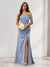 Sheath/Column Cold Shoulder Floor-Length Bridesmaid Dresses with Split Side