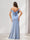 Sheath/Column Cold Shoulder Floor-Length Bridesmaid Dresses with Split Side