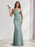 Sheath/Column Cowl Neck Floor-Length Bridesmaid Dresses with Beadings