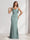 Sheath/Column Cowl Neck Floor-Length Bridesmaid Dresses with Beadings