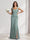 Sheath/Column Square Neck Long Ruched Bridesmaid Dresses with Split Side