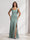Sheath/Column Square Neck Long Ruched Bridesmaid Dresses with Split Side