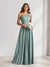 A-Line/Princess One-Shoulder Floor-Length Bridesmaid Dresses With Pockets