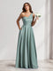 A-Line/Princess One-Shoulder Floor-Length Bridesmaid Dresses With Pockets
