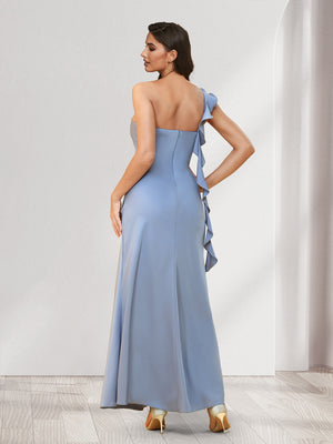 Sheath/Column One-Shoulder Ankle-Length Bridesmaid Dresses