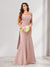 Trumpet/Mermaid Square Neck Floor-Length Ruched Bridesmaid Dresses With Shoulder Sash Tie