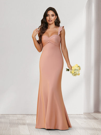 Trumpet/Mermaid Sweetheart Floor-Length Ruched Bridesmaid Dresses