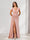 Sheath/Column V-Neck Floor-Length Ruched Bridesmaid Dresses With Ruffles & Split Side