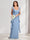 Sheath/Column Scoop Floor-Length Bridesmaid Dresses with Ruffle Straps