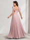 A-Line/Princess V-Neck Short Sleeves Bridesmaid Dresses With Ruffles & Split Side