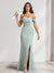Sheath/Column Off-the-Shoulder Long Bridesmaid Dresses with Split Side
