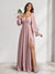 A-Line/Princess Sweetheart Long Sleeves Bridesmaid Dresses With Pleats & Split Side