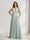 A-Line V-Neck Halter Sleeveless Floor-Length Bridesmaid Dresses With Pleats