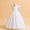 Ball Gown Scoop Puff Sleeves Flower Girl Dresses with Ruched