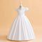 Ball Gown Scoop Puff Sleeves Flower Girl Dresses with Ruched